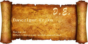 Dancziger Erika névjegykártya